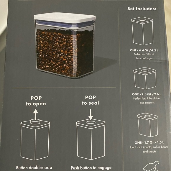 Brand new OXO pop containers 3 piece set + 2 scoops - Picture 2 of 3